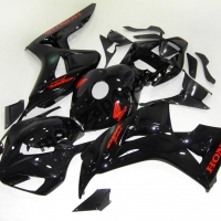 Комплект пластика Honda CBR1000RR 2006-2007 Черный глянец-красные наклейки