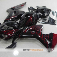 Комплект пластика Honda CBR1000RR 2006-2007 Черный с огнем.