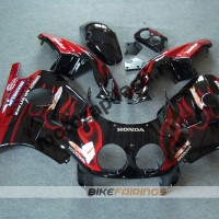 Комплект Мотопластика Honda CBR250 MC22 Черный с красным огнем.