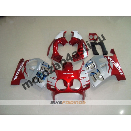 Комплект Мотопластика Honda CBR250 MC19 Красно-Серебристый.