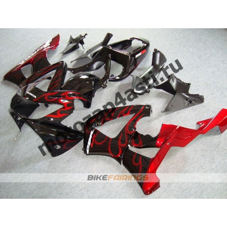 Комплект Мотопластика Honda CBR929RR 00-01 Черный с красным огнём.