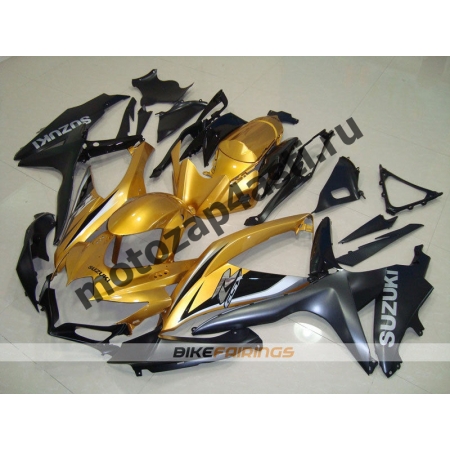 Комплекты пластика Suzuki GSXR600-750 08-09 Черно-серо-золотой.