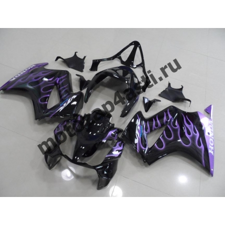 Комплект мотопластика Honda VFR800 02-12  Черный с фиолетовым огнем.