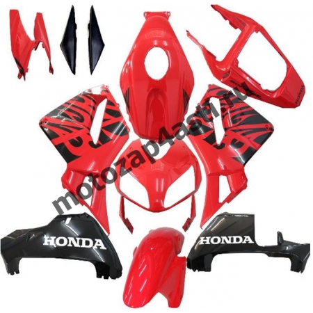 Комплект Мотопластика Honda CBR600RR 03-04 Красно-Черный-2.